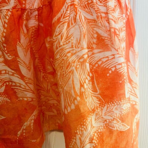 J. McLaughlin Orange and White Sundress with Bishop Sleeves - Picture 9 of 12